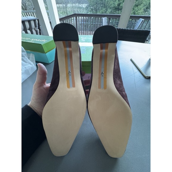 Sam Edelman Women's Rinda Pointed Toe Ballet Heel Chocolate Suede Size 7 Bow - Picture 8 of 12